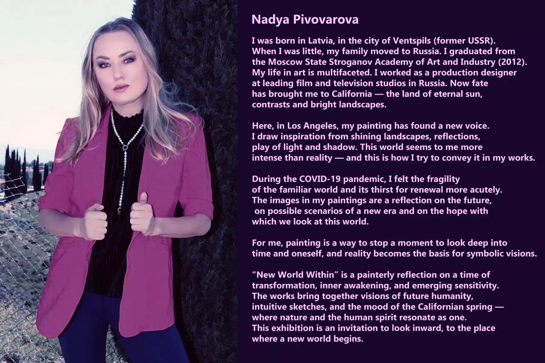 Nadya Pivovarova. An artist, member of AzziArt Gallery LA