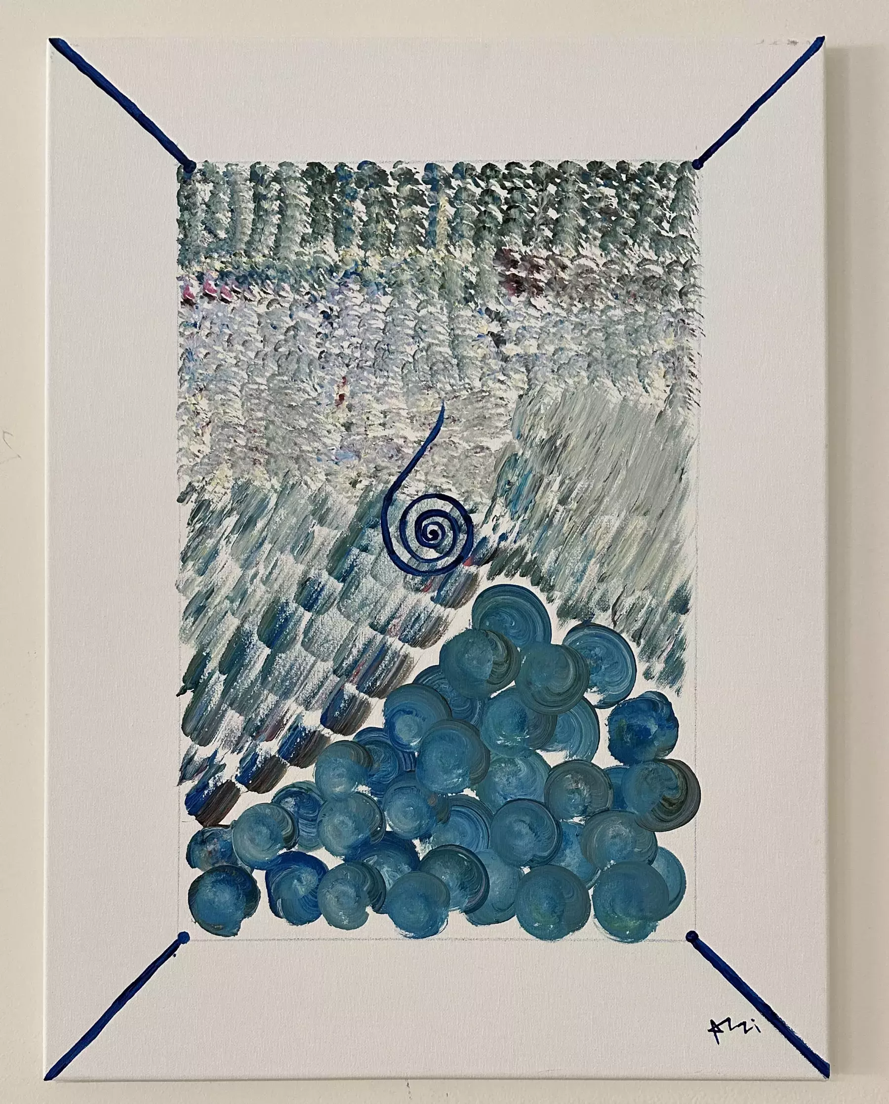 Spiral of Inner Stillness, Aziza Azizova, 2026, 18"x24", acrylic painting, abstract painting