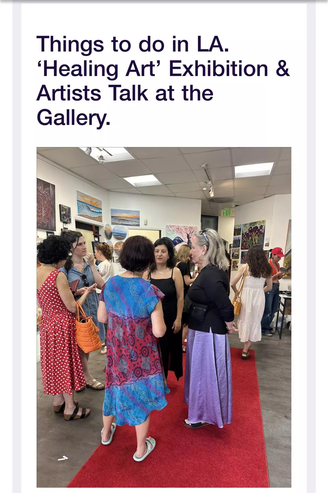 "Healing Art" Art Exhibition and Artists Talk! July 14, 2024.