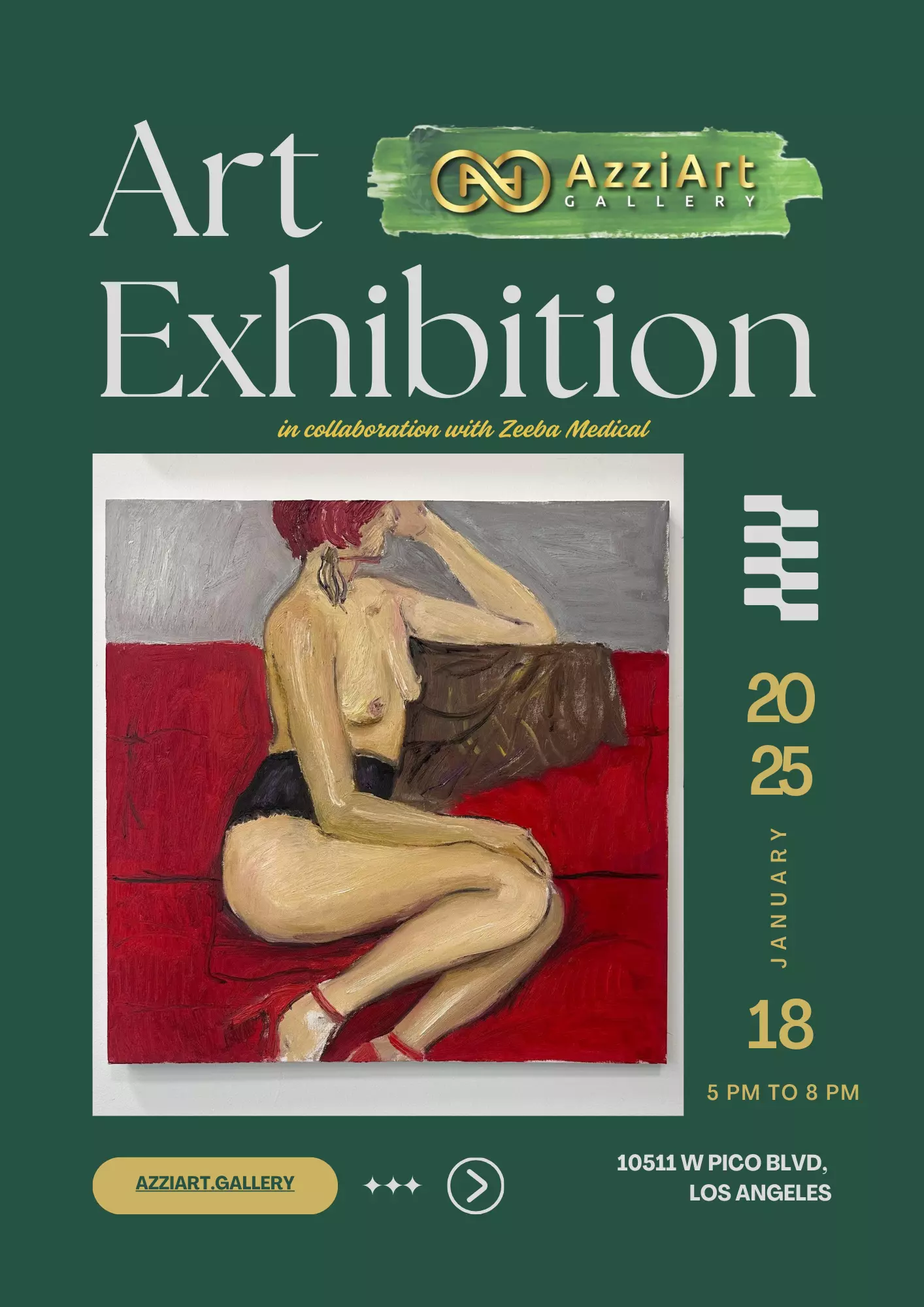 Beauty and Art. Art Exhibition Event in collaboration with Zeeba Medical , January 18, from 5pm-8pm