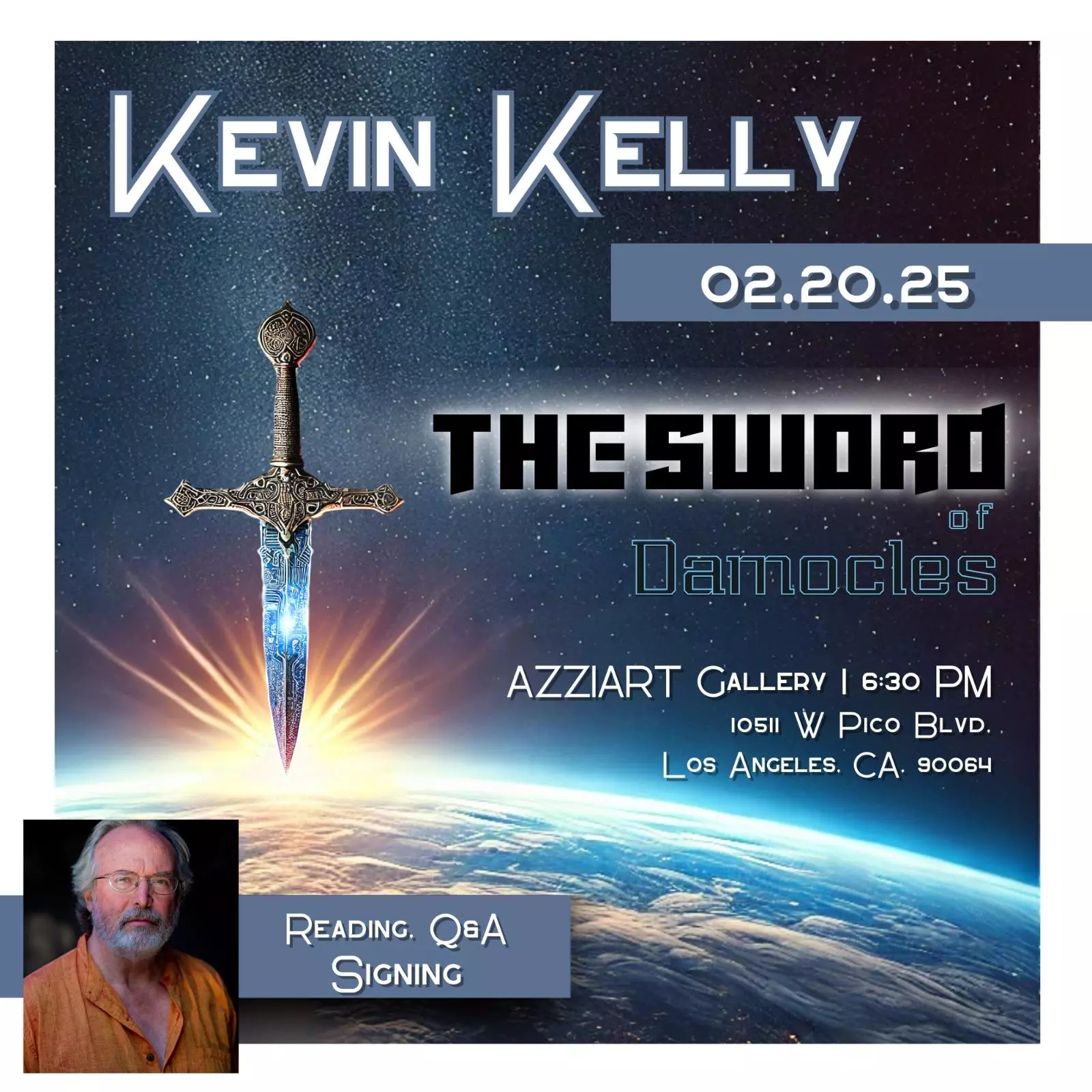 February 20, 2025, Kevin Kelly Book reading and Signing Event at AzziArt Gallery LA