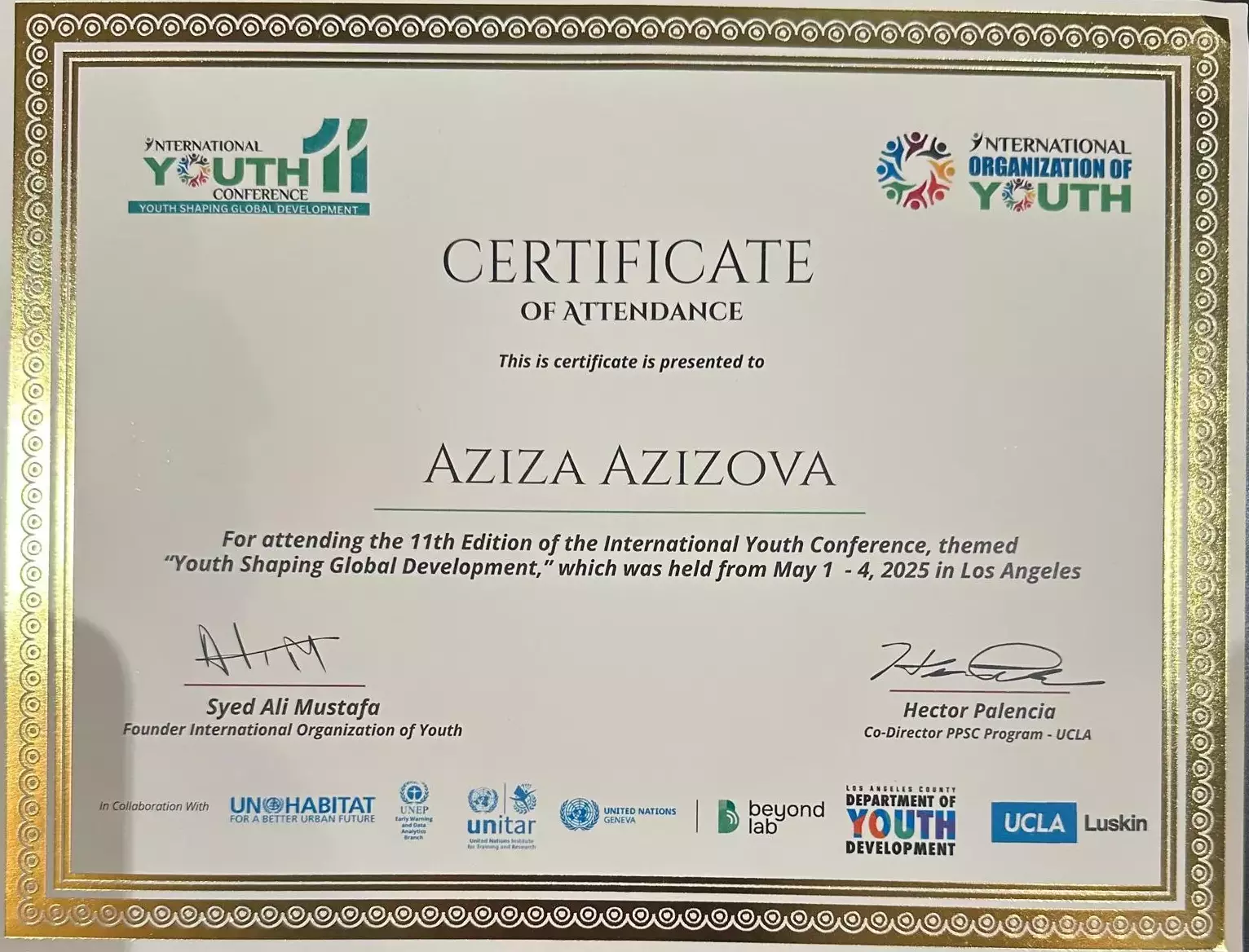 Certificate of Attendance