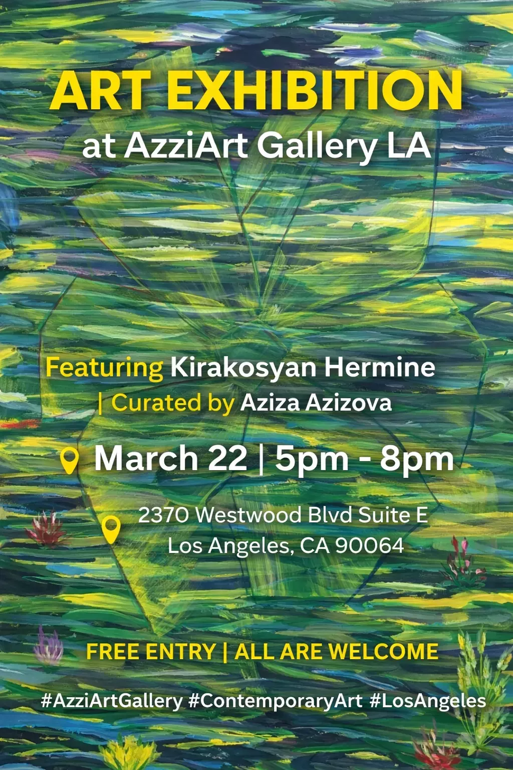 March 22, 2026 from 5pm-8pm Art exhibition Event at AzziArt Gallery LA. Only 1 day!