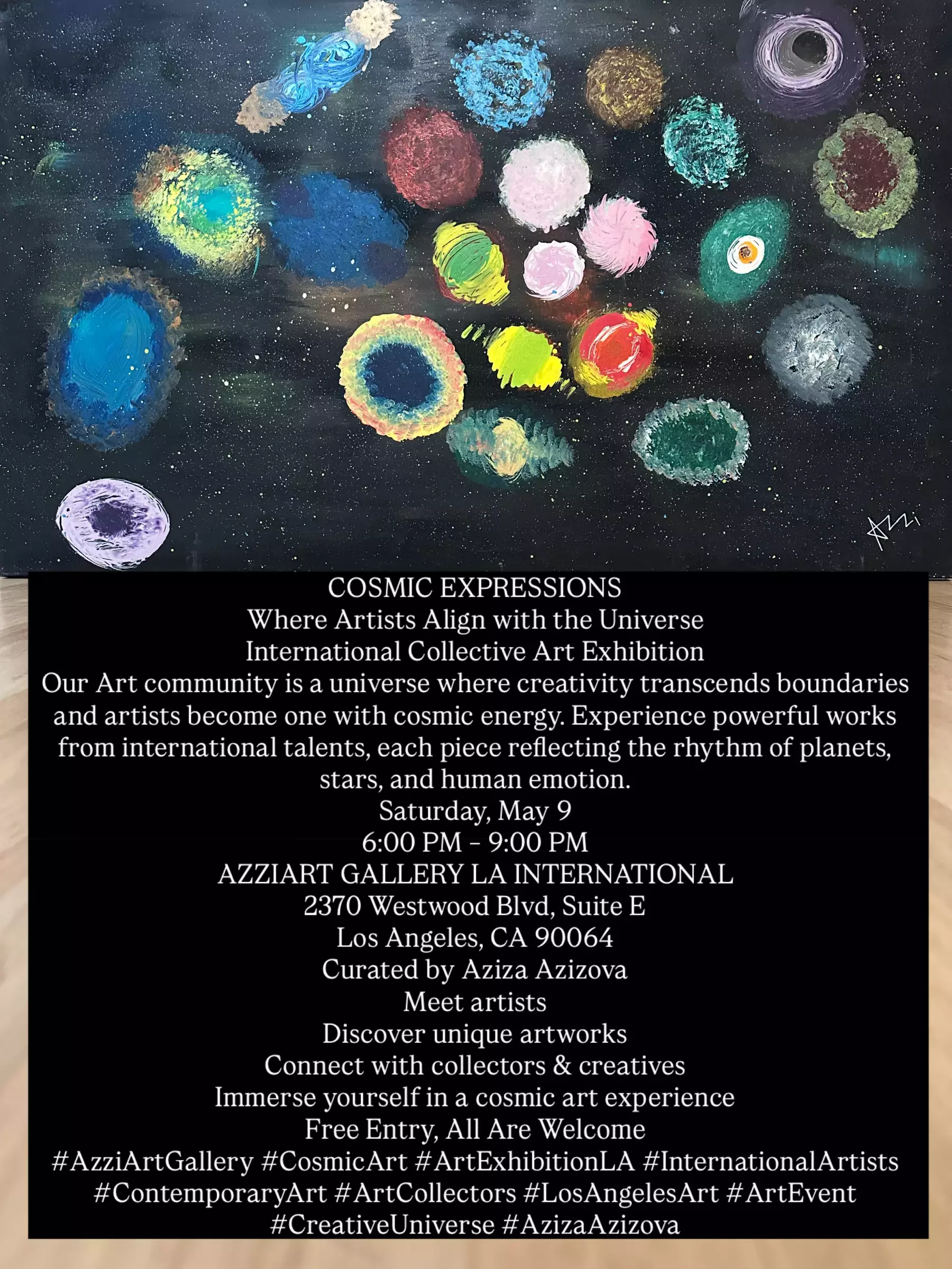 International Collective Art Exhibition at AZZIART GALLERY LA INTERNATIONAL. Cosmic Expressions.