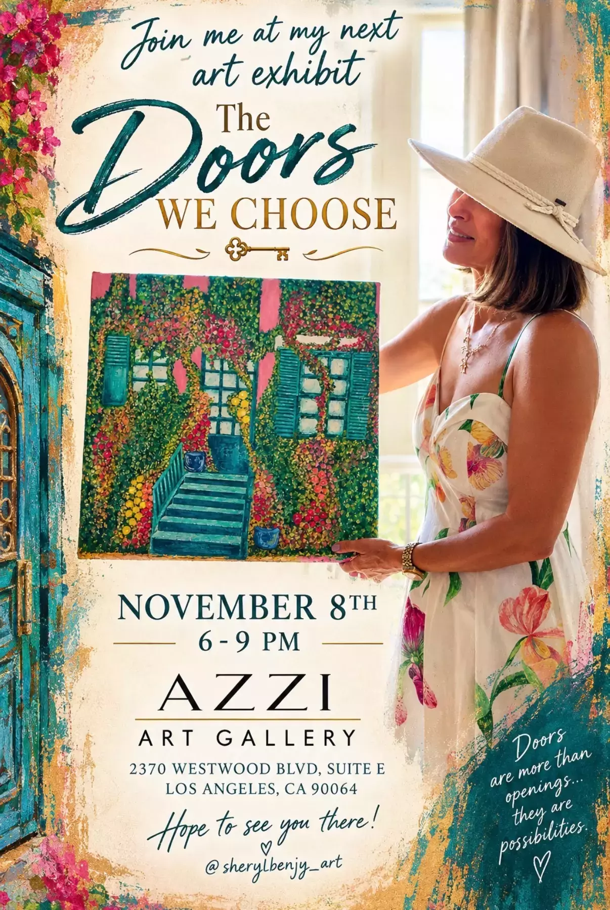 NOVEMBER 8 FROM 6PM-9PM. ART EXHIBITION EVENT. "THE DOORS WE CHOOSE"