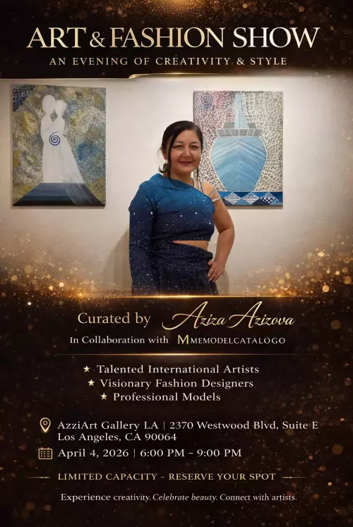 ART & FASHION SHOW. April 4, 2026. An Evening of Creativity & Style  Curated by Aziza Azizova  In Collaboration with Memodelcatalogo